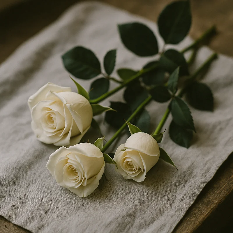 Witte rozen, symbool van respect en stilte