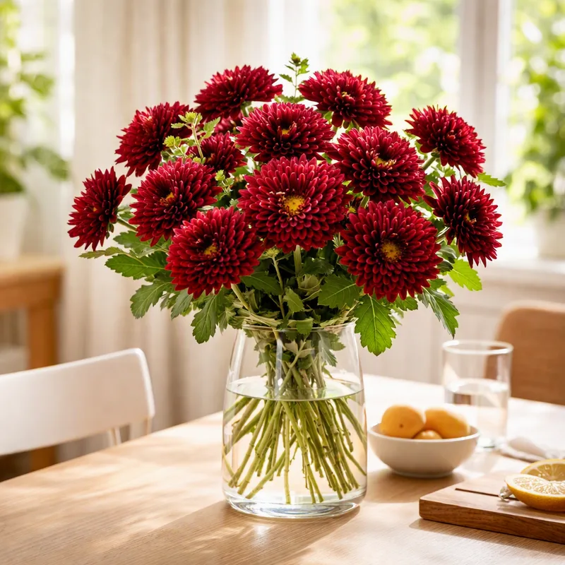 Chrysant - rood - afbeelding 2