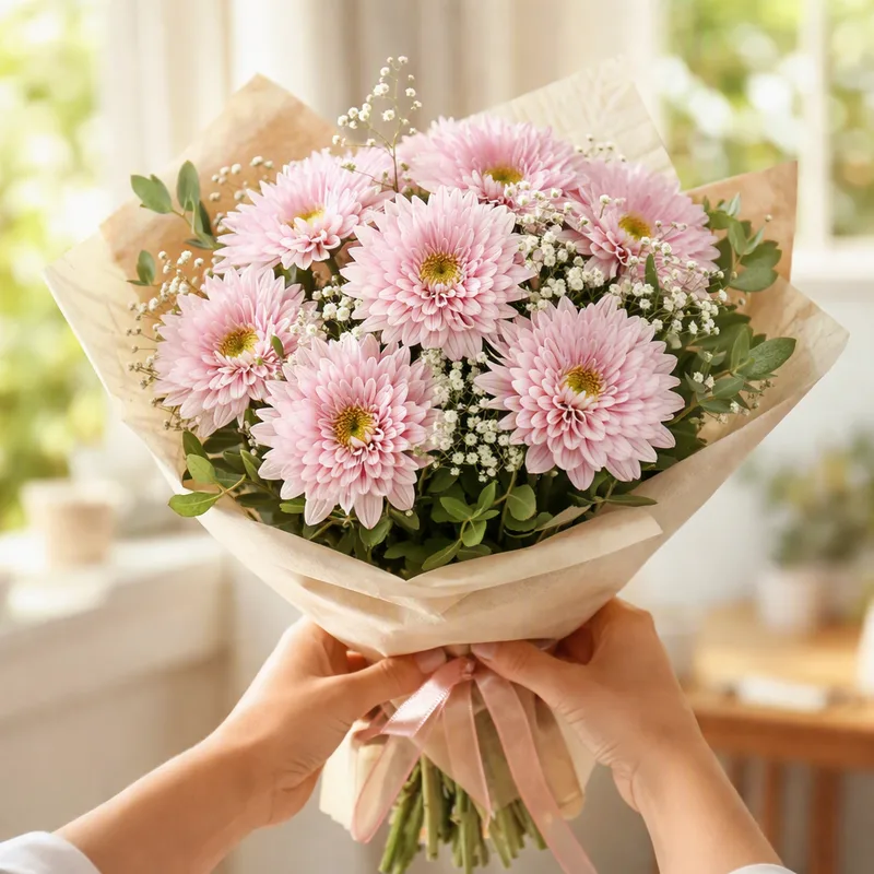 Chrysant - roze - afbeelding 3