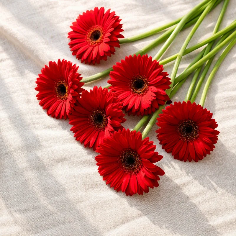 Gerbera - rood - afbeelding 4
