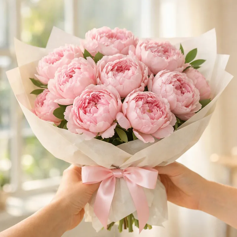 Pioenroos - roze - afbeelding 3