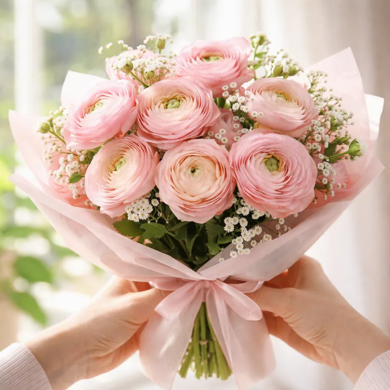 Ranonkel - roze - afbeelding 3