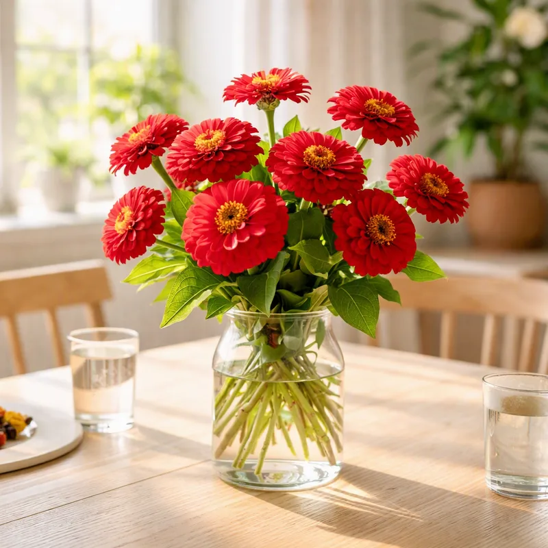 Zinnia - rood - afbeelding 2