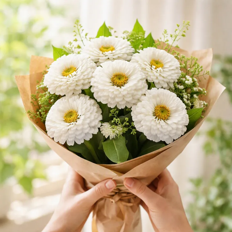 Zinnia - wit - afbeelding 3