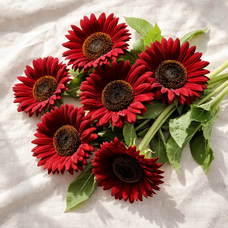 Zonnebloem - rood - afbeelding 4